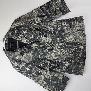 Lafayette 148 Helena Brocade Metalic Floral Print Blazer Size 10